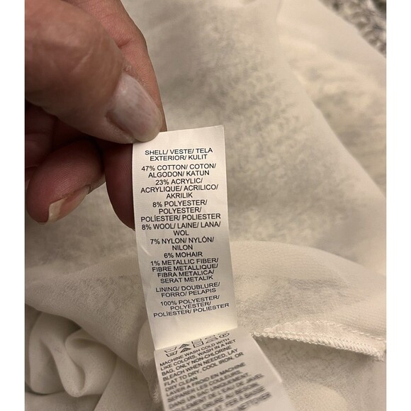 Lucky Brand Sweater Womens Medium Ivory Gray Chevron Stripe Boho Aztec Pullover - Picture 7 of 8